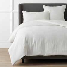 TheCompanyStore Premium Breathable Washed Linen Solid Duvet Cover  No Import Fees