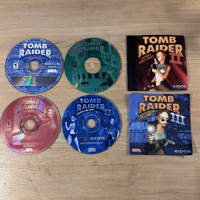 Tomb Raider PC CD-ROM Lot (TR 1 Platinum, TR2, TR3, Chronicles) Eidos Lara Croft