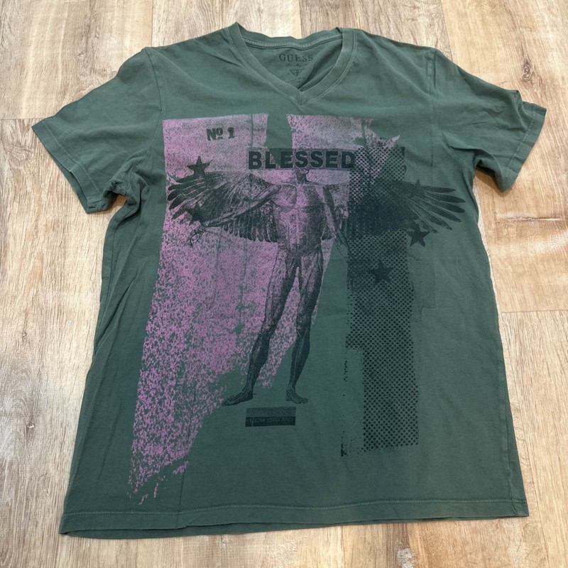 Vintage Guess? Inc Los Angeles No 1 Blessed Angel Statue Tee Shirt Y2K Trend