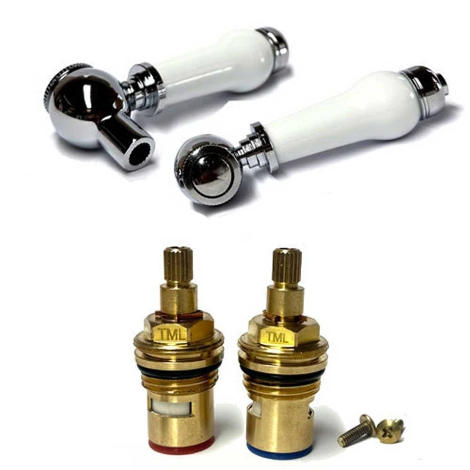 TML Rubinetto Valvola Cartuccia Manico Leva Bianco Ceramica Cromo 20 Spline Ricambio