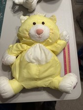 Fisher Price Puffalump Yellow Cat Nylon Plush 16  Vintage 1986 No Dress