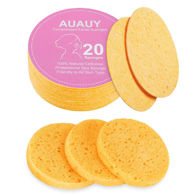 AUAUY 20 Stück Komprimierte Gesichtsschwämme, Zellulose Gesichtsschwämme, Abschm