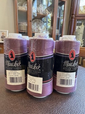 Lot Of 8 Maxi-Lock Serger Thread Polyester 3000 Yards Boysenberry New