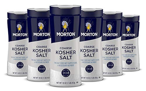 Morton Coarse Kosher Salt 16 Ounce Pack of 6 Perfect for Flavor Enhancement