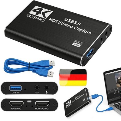 Game Capture Card, 4K-Audio-Videoaufnahmekarte, HDMI USB 3.0-Videoaufnahmegerät