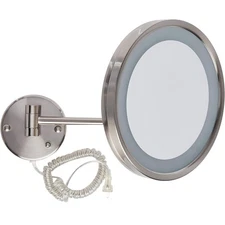 Lighted Wall-Mounted Makeup Mirror - Magnifying Mirror with LED Lights - 5X -...