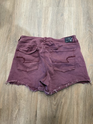 American Eagle Shorts Womens Size 14 Super Stretch Raw Hem Plum Purple - Picture 2 of 8
