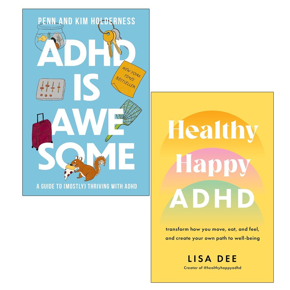 ADHD is Awesome Penn & Kim Holderness , Healthy Happy ADHD Lisa Dee 2 Books Set