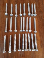 Conquest Large Diameter Concrete Screws Zinc 3/8" x 5" 25 count *Damaged Box*