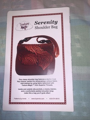SERENITY SHOULDER BAG 2009 pattern By Annie Unrein Pre-owned/UNUSED Excellent