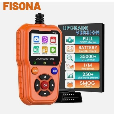 FISONA W12 Engine Diagnostic Scan Tool Car Code Reader OBD2 Scanner Automotive