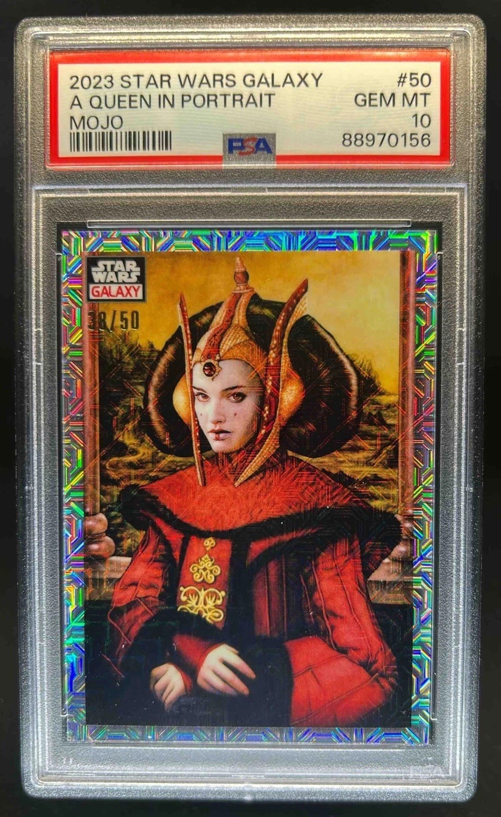 2023 Topps Chrome Star Wars Galaxy A Queen in Portrait Mojo Refractor /50 PSA 10