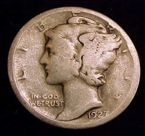 1927 D Mercury Dime circulated  Very Good VG