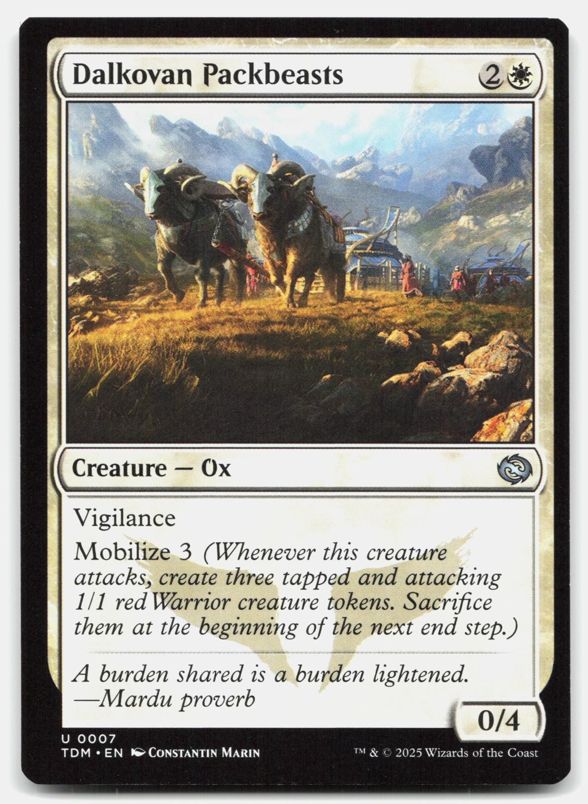 NM Dalkovan Packbeasts Tarkir: Dragonstorm 7 TDM Magic: The Gathering