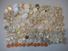 Lot Of 200+ Antique Vintage Mother Of Pearl Buttons