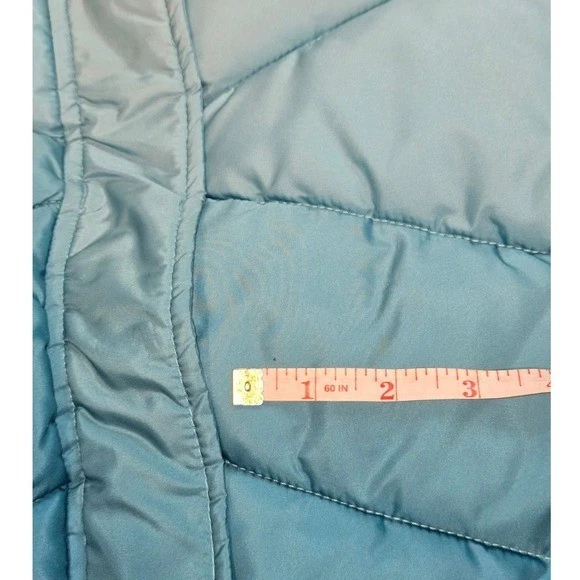 Arizona Jean Co. SZ XL Plus Girls Puffer Jacket Coat Mint Teal Faux Fur Hood - Image 2 of 4