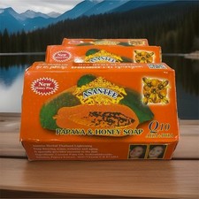 3 set Asantee Papaya Soap Bar Papaya  Honey AHA BHA New Honey Plus 125g Orange