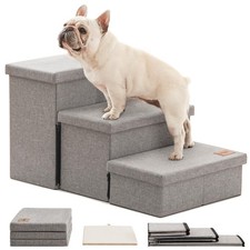 Dog Stairs for High Bed 18"H,Foldable Pet Stairs for Small Medium or Large Do...