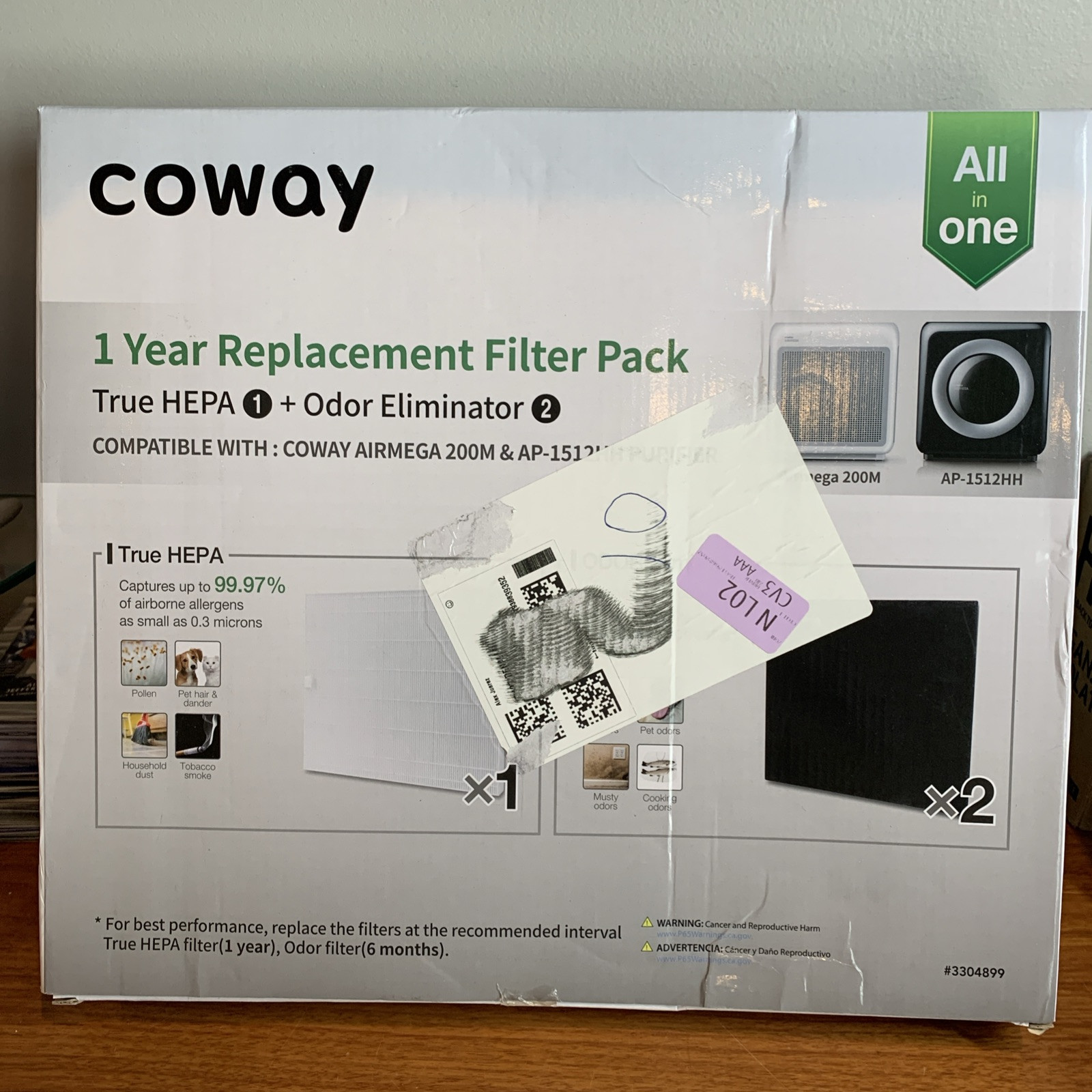 Coway 1-Year Replacement Filter Pack All-In-One New In Box Free Shipping E3  