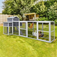 Large Chicken Coop Outdoor Wooden Hen House with 2 Nesting Boxes for 4-6 Chicken