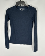 FIGS Salta Seamless Underscrub Top Womens XS Navy Blue Long Sleeve T Shirt Tee