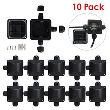 10 Pcs 3-Way Outdoor Waterproof IP68 Cable Connector Protection Junction Box