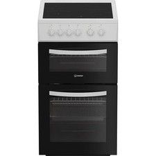 Image of Indesit ITE5VMW 50cm Electric Cooker, Electric Oven, Grill, 4 Zone Ceramic Hob