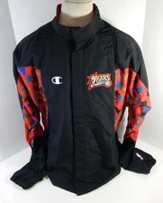 1997-98 Philadelphia 76ers Game Issued Black Warm Up Jacket 46 DP16224