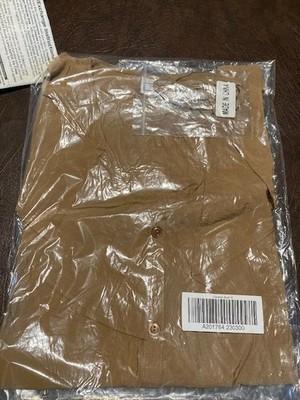 GEORGE SIMONTON CAMEL ELBOW SLEEVE BLOUSE WITH TIE SIZE 1X NEW IN BAG