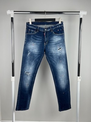 Dsquared2 Jeans Men's Slim Jean Distressed Blue Made in Italy Size 48