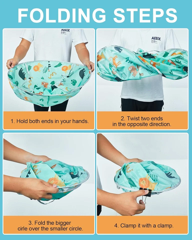 Capa Corte Pelo Ninos Impermeable Plegable Ajustable con Peine Negro Incluido - Bild 3 von 4