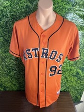Houston Astros Baseball Pro Cut Worn Nameplate Removed Orange Jersey #92 Size 46