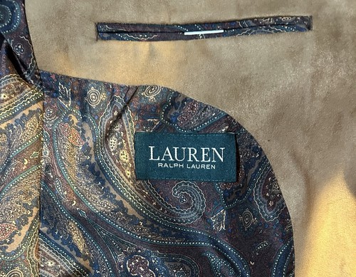 Polo Ralph Lauren Sport Coat Blazer Men Light Brown Suede Feel Polyester 42S EUC - Picture 6 of 14