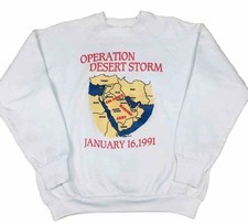 VTG 1991 Fruit of the Loom Operation Desert Storm Sweatshirt Mens L Made in USA