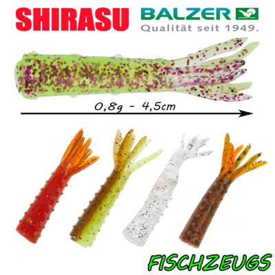 Balzer Shirasu Street Hairy Tubes Tube 4,5cm Gummiköder 6 Stück Barsch Forelle