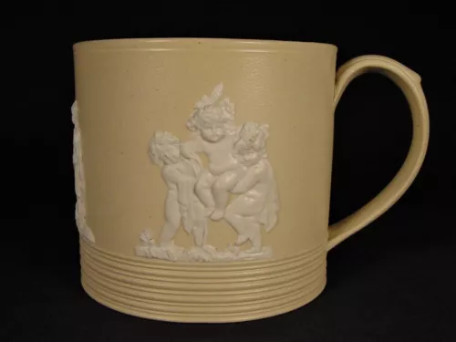 RARE 1815 MUG CHRYSANTHEMUM MARK #6 CANE CANEWARE YELLOW WARE STAFFORDSHIRE MINT