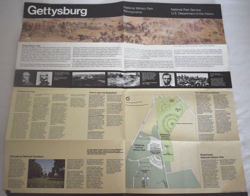 Lote de 2 folletos de mapas de guías turísticas de Gettysburg 1975 y 1987 de colección - Imagen 7 de 8