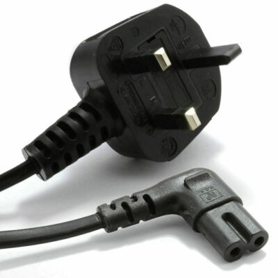 5m 13A ABBILDUNG 8 NETZ C7 90 GRAD RECHTER WINKEL KABEL MIT HAKEN TV STROMKABEL schwarz