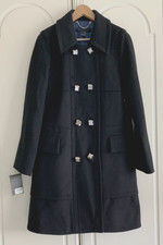 Marc By Marc Jacobs Black Double Breasted 80% Wool Coat - Silver Button Large