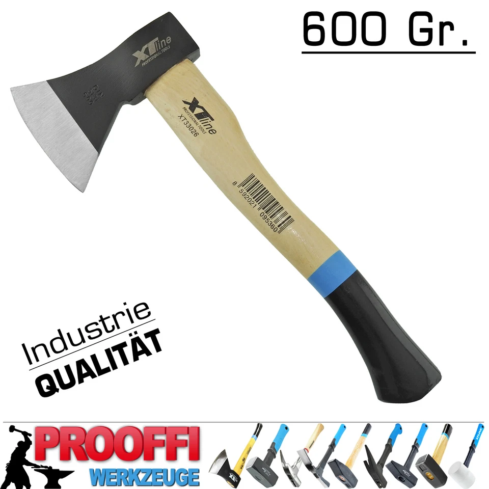 Profi Holzaxt Holzbeil Forstaxt Hand Beil Axt Holz Spalten Eschen Stiel 600 Gr. - Bild 3 von 4