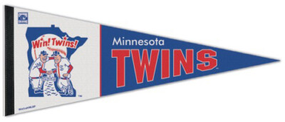 Minnesota Twins WIN! TWINS! 1970s-Style Official MLB Premium Felt Team PENNANT