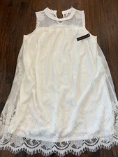 NWT Women's Jr. Floral Ivory Lace Dress, Sleeveless, Lined, Size XXL, Size 19