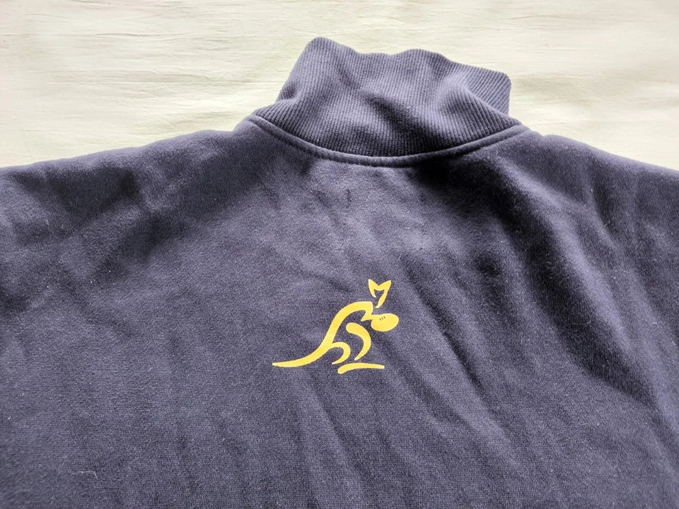 Wallabies Rugby Australia Mens Navy Blue Zip Fleece Top Jumper Size M New - image 4 of 4