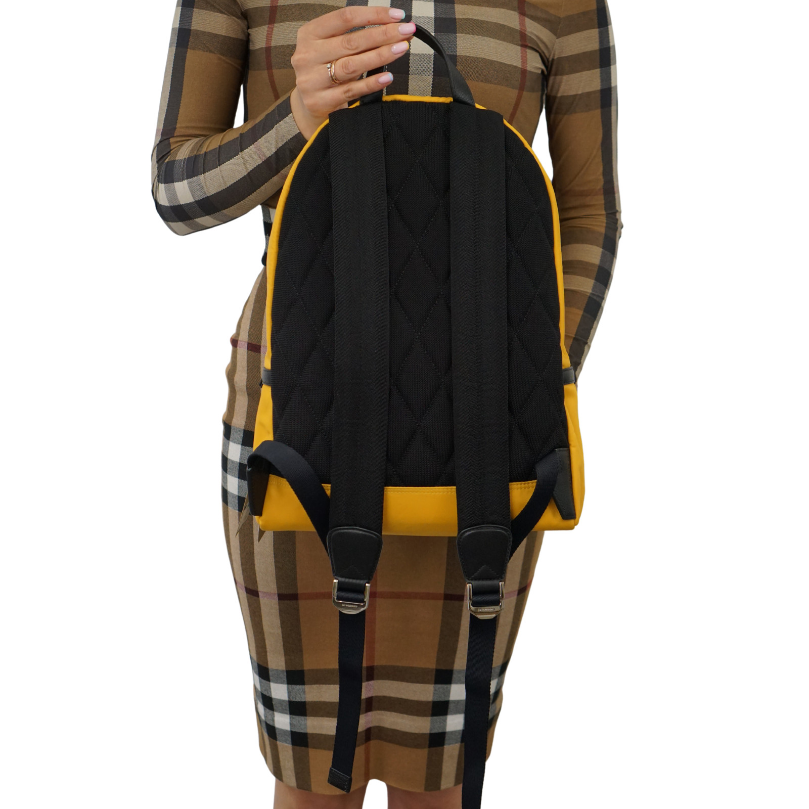 Burberry Yellow/Black Fabric Simple Abbeydale Backpack image 4