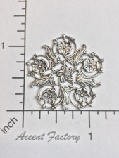 24604 - Floral Filigree Round Jewelry Finding Matte Silver Ox