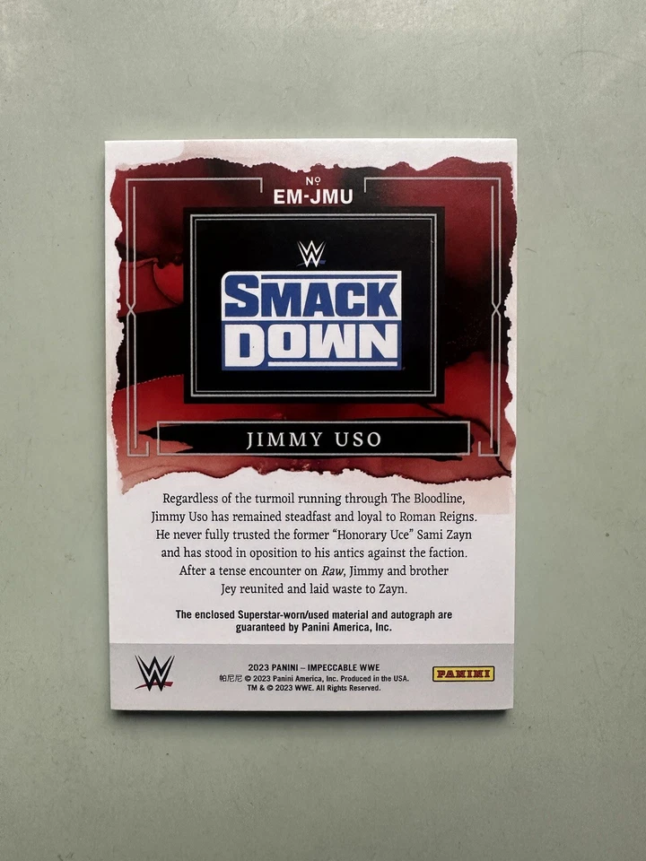 2023 Impeccable WWE Elegance Material Jimmy Uso /4 Bloodline - Image 2 of 4