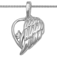 Echt Silber 925 Herz EngelsflüGel Symbol AnhäNger Schutz Engel FlüGel Mit Kette