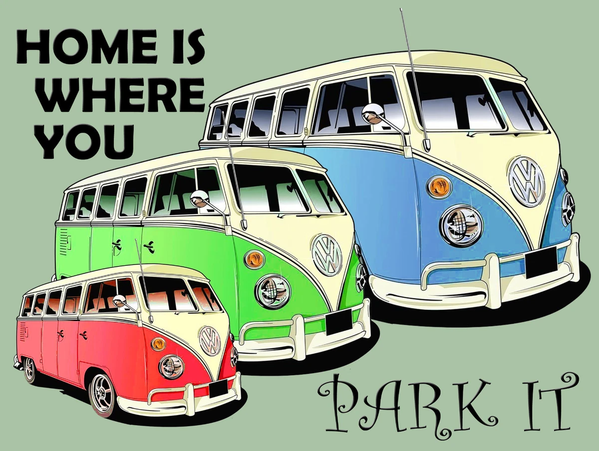 PLAQUE Métal Déco COMBI CAMPER Par