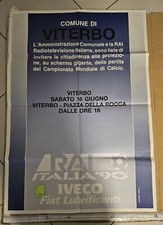 Manifesto Viterbo Italia 90 Calcio Iveco Fiat Rai