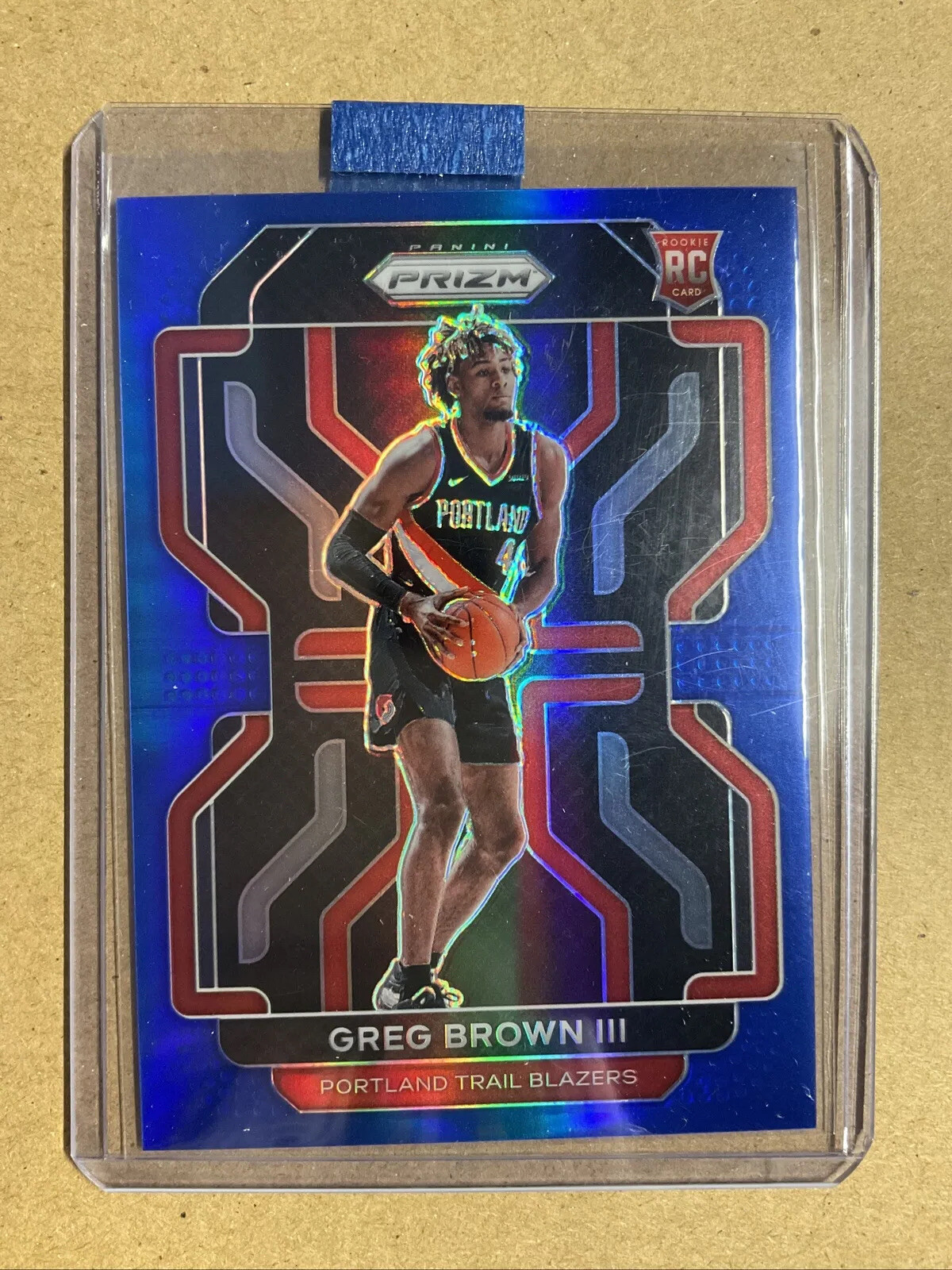 2021-22 Panini Prizm Greg Brown III Blue Prizm Rookie /199 RC Trail Blazers #291